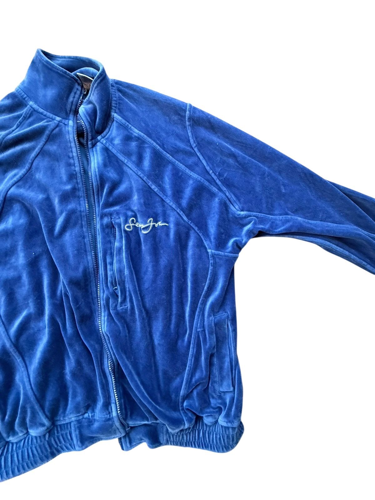 Sean John Tracksuit Jacket Mens Velour Blue Hip Hop Street