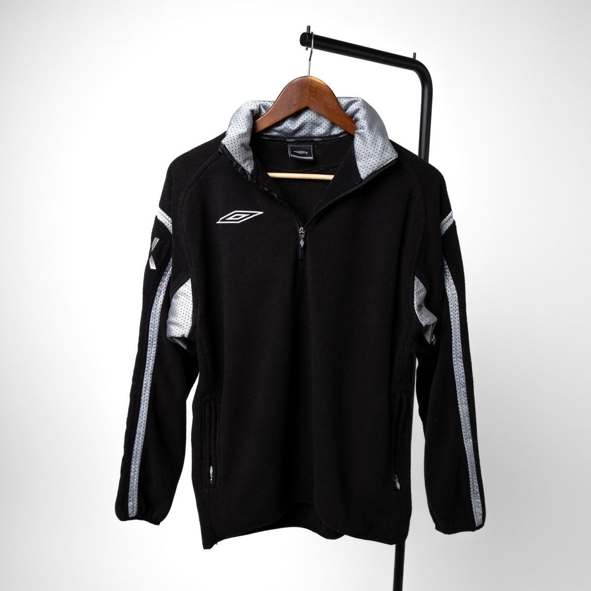 Umbro Umbro Mens Black Fleece Jacket Half Zip Athletic Track Top Size US XS / EU 42 / 0 - 1 Thumbnail
