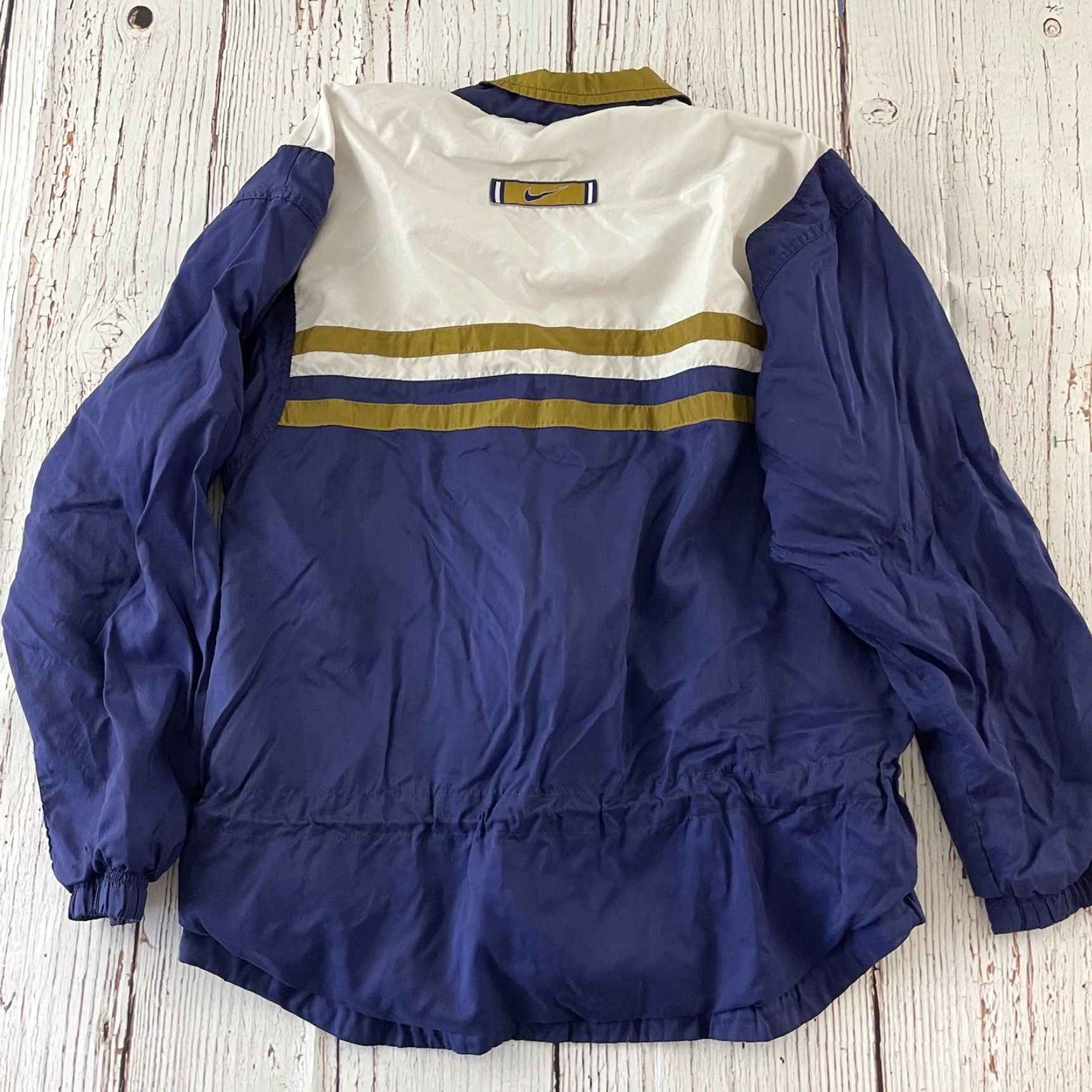 Nike Nike Windbreaker Jacket Women M White Blue Gold Full Zip Lined Nylon VTG Track Windbreaker Size M / US 6-8 / IT 42-44 - 7 Thumbnail