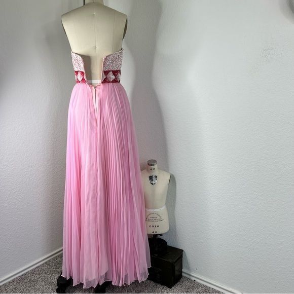 Handmade × Vintage Mike Benet Formals VTG 70s Sequin Homecoming Queen Pleated S Size M / US 6-8 / IT 42-44 - 4 Thumbnail