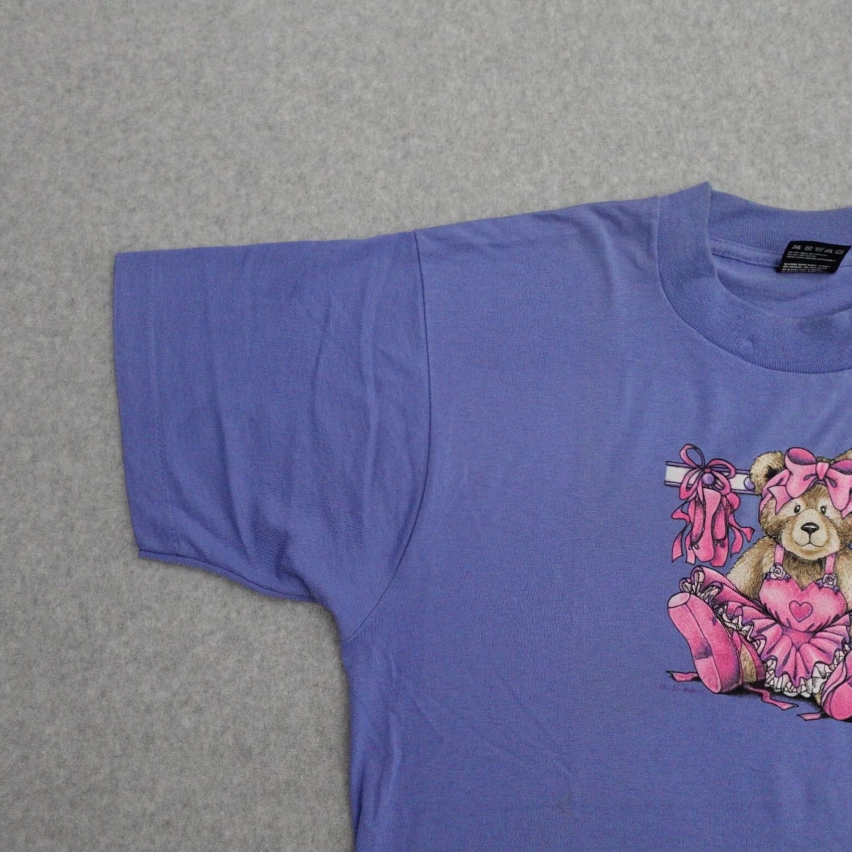 Fruit Of The Loom Vtg Fruit of the Loom Ballerina Bear Tshirt in Blue Graphic Womens Large Size L / US 10 / IT 46 - 5 Thumbnail