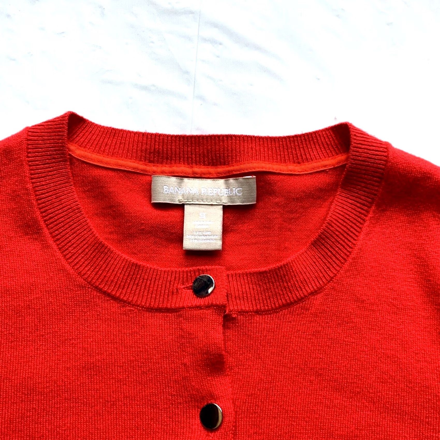 Banana Republic Banana Republic Silk Blend Cardigan Sweater Womens Small 3/4 Sleeve Red Lava NEW Size S / US 4 / IT 40 - 4 Thumbnail