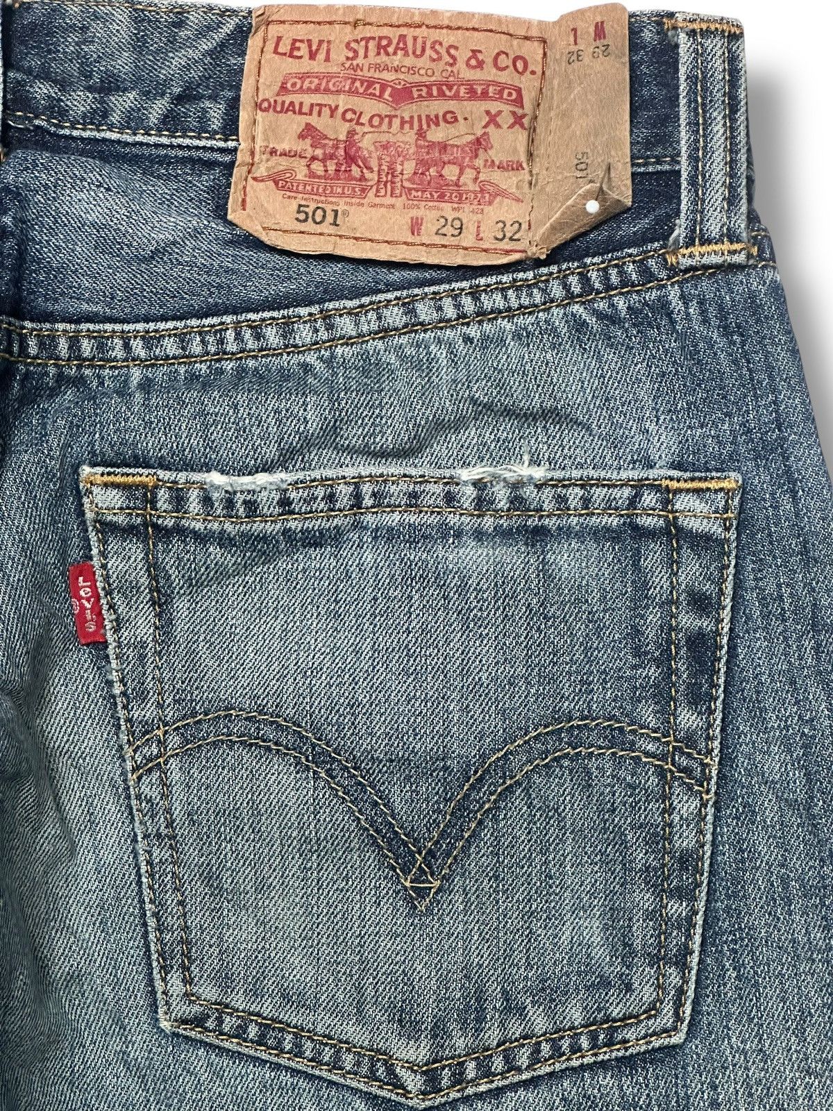 Levi's Levis 501 Vintage Y2K With Distressed Straight Leg Butterfly Size US 30 / EU 46 - 14 Thumbnail