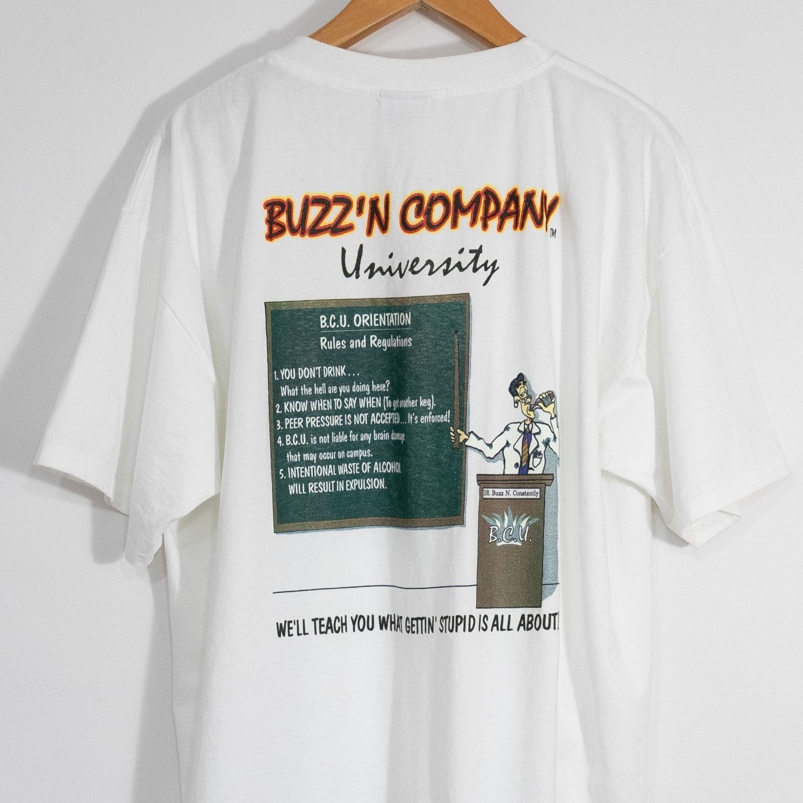 Vintage Vintage 90s Buzz'n Company Funny Drinking T Shirt 2XL Size US XXL / EU 58 / 5 - 6 Thumbnail