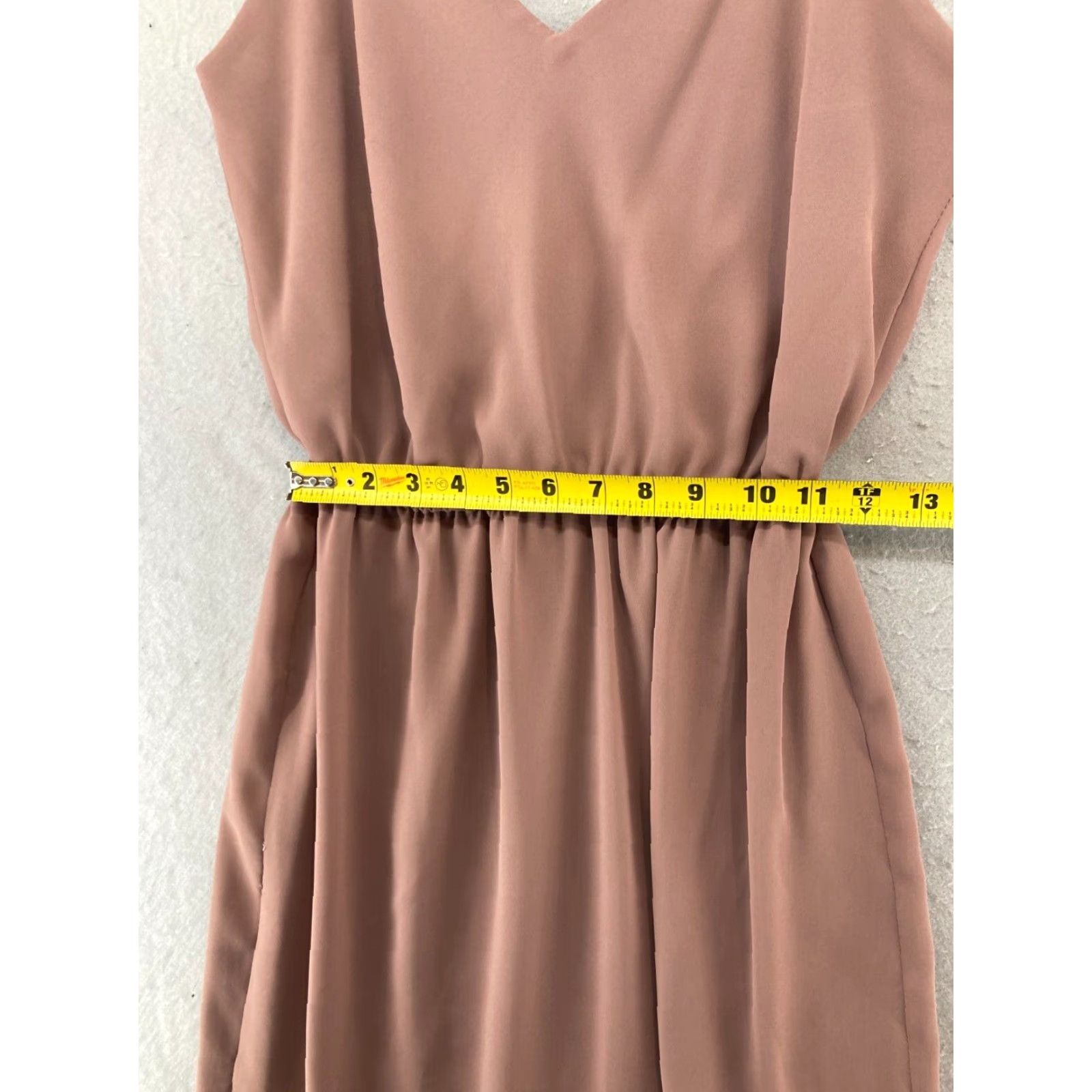 Vintage VINTAGE Norman Berg Tea Dress Womens Size 14 Beige Knee Length 80s Art Deco Size XL / US 12-14 / IT 48-50 - 4 Thumbnail