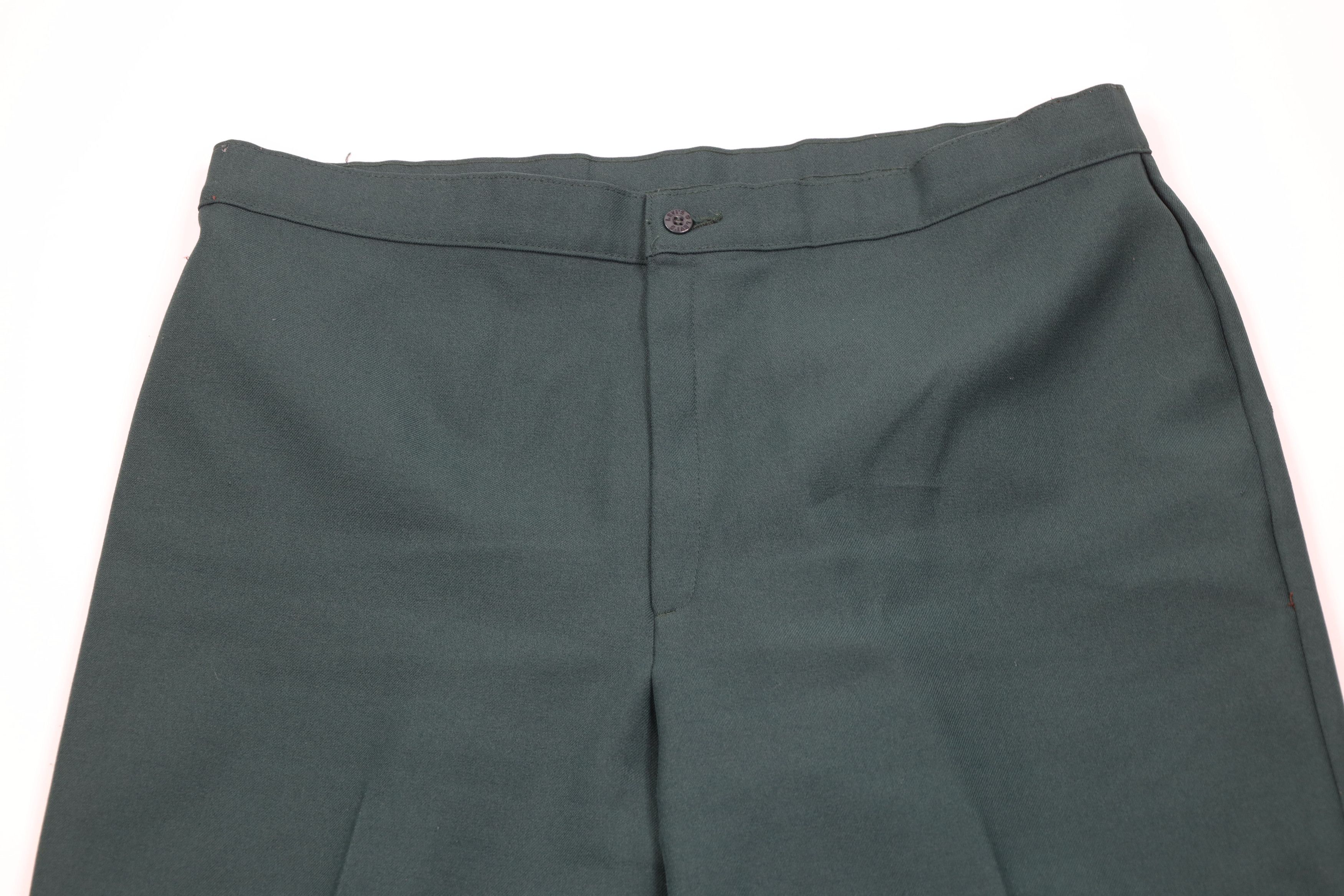 Levi's Vintage 70s 80s Levis Knit Wide Leg Chino Pants Green USA Size 40" / US 18 - 2 Thumbnail