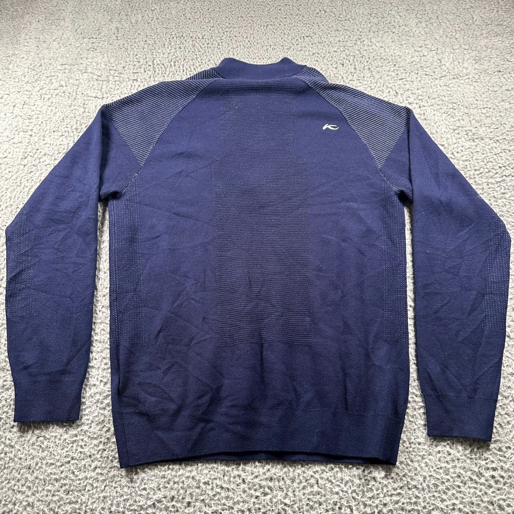 KJUS KJUS Kulm Sweater Mens L Navy Merino Wool Half-Zip Golf Pullover Size US L / EU 52-54 / 3 - 5 Thumbnail