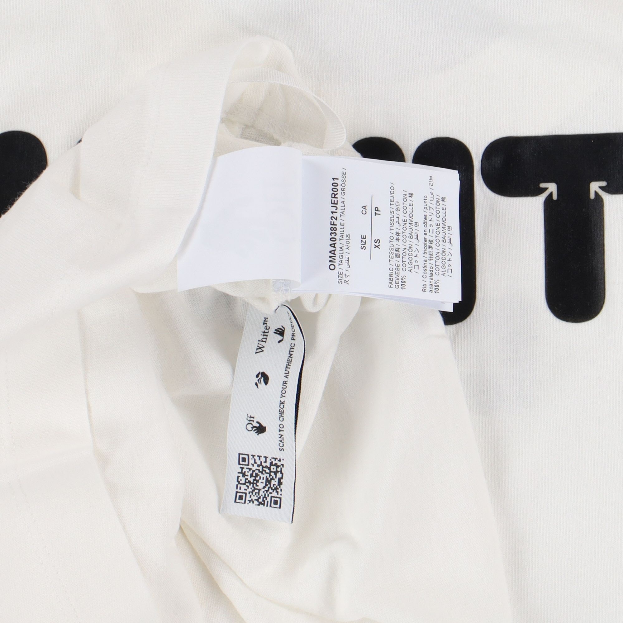 Off-White White Rubber Arrows Font Logo Oversized T-Shirt Size US XS / EU 42 / 0 - 7 Thumbnail