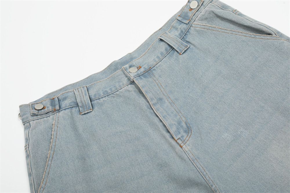 Japanese Brand × Jean Men's loose retro all-match ripped washed denim shorts Size US 32 / EU 48 - 4 Thumbnail