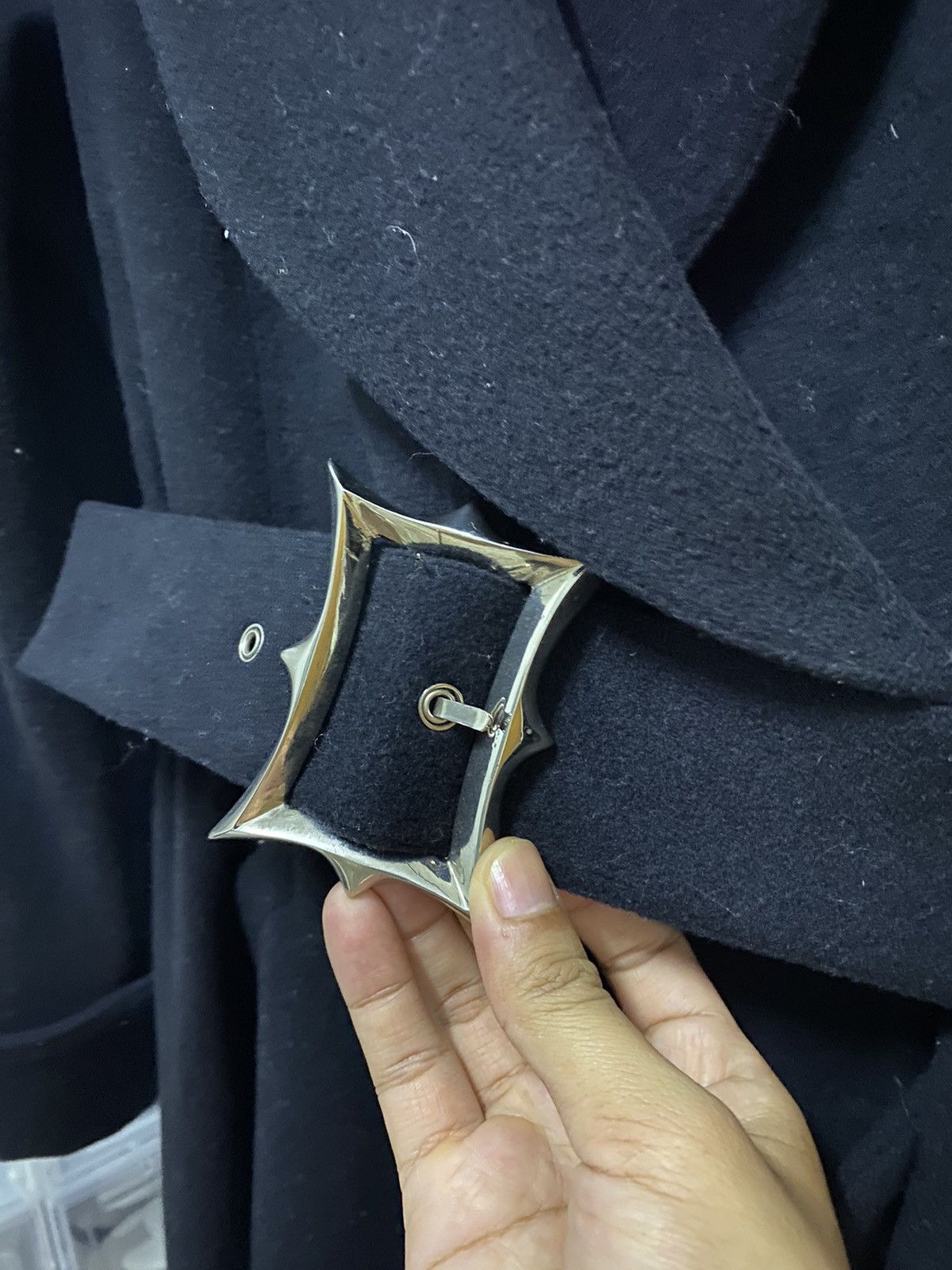 Thierry Mugler 90s Runway Thierry Mugler Coat Metal Buckle Belt Size M / US 6-8 / IT 42-44 - 7 Thumbnail