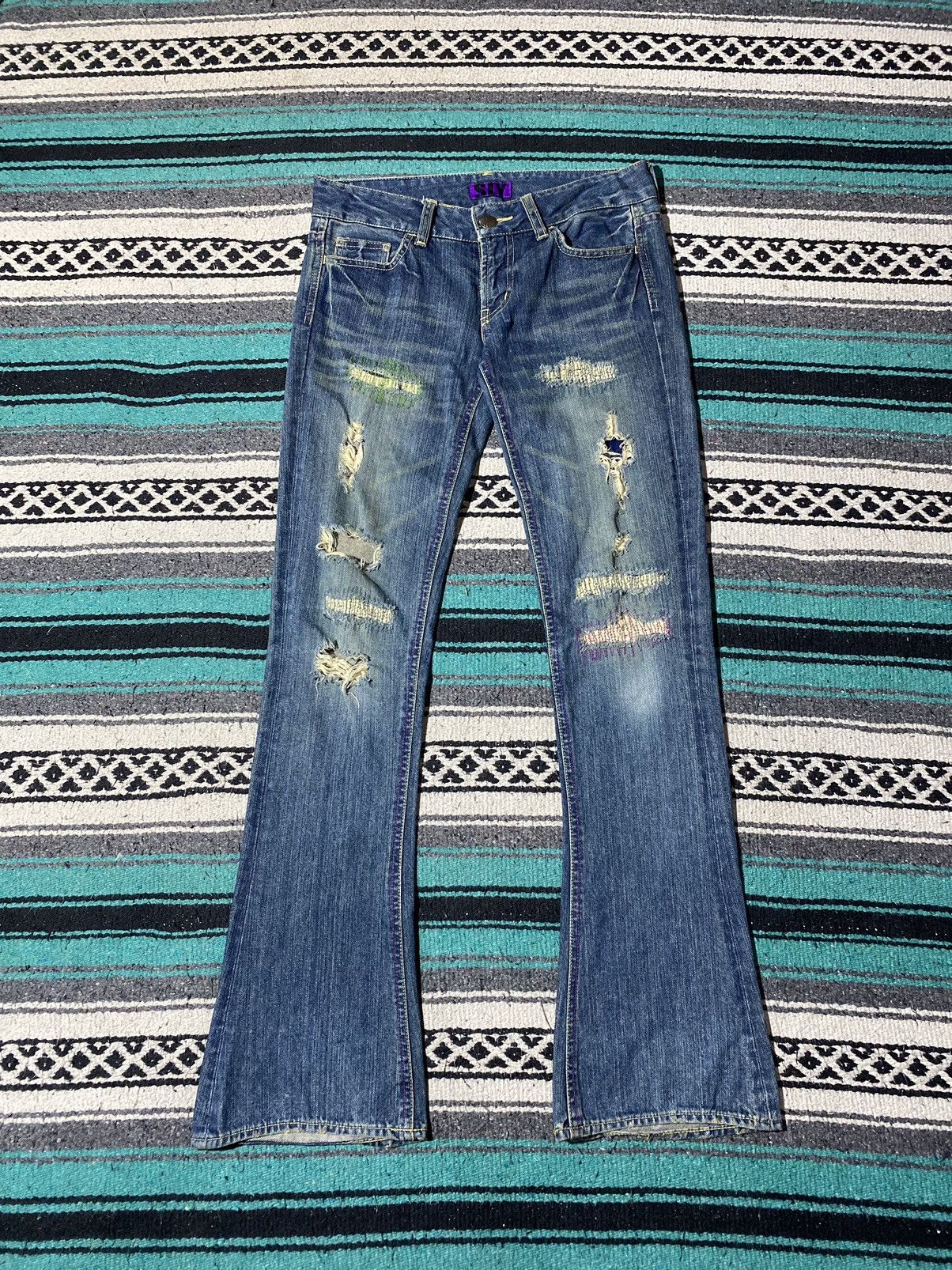 If Six Was Nine SLY Japan Distressed Bootcut Denim Size US 30 / EU 46 - 1 Thumbnail