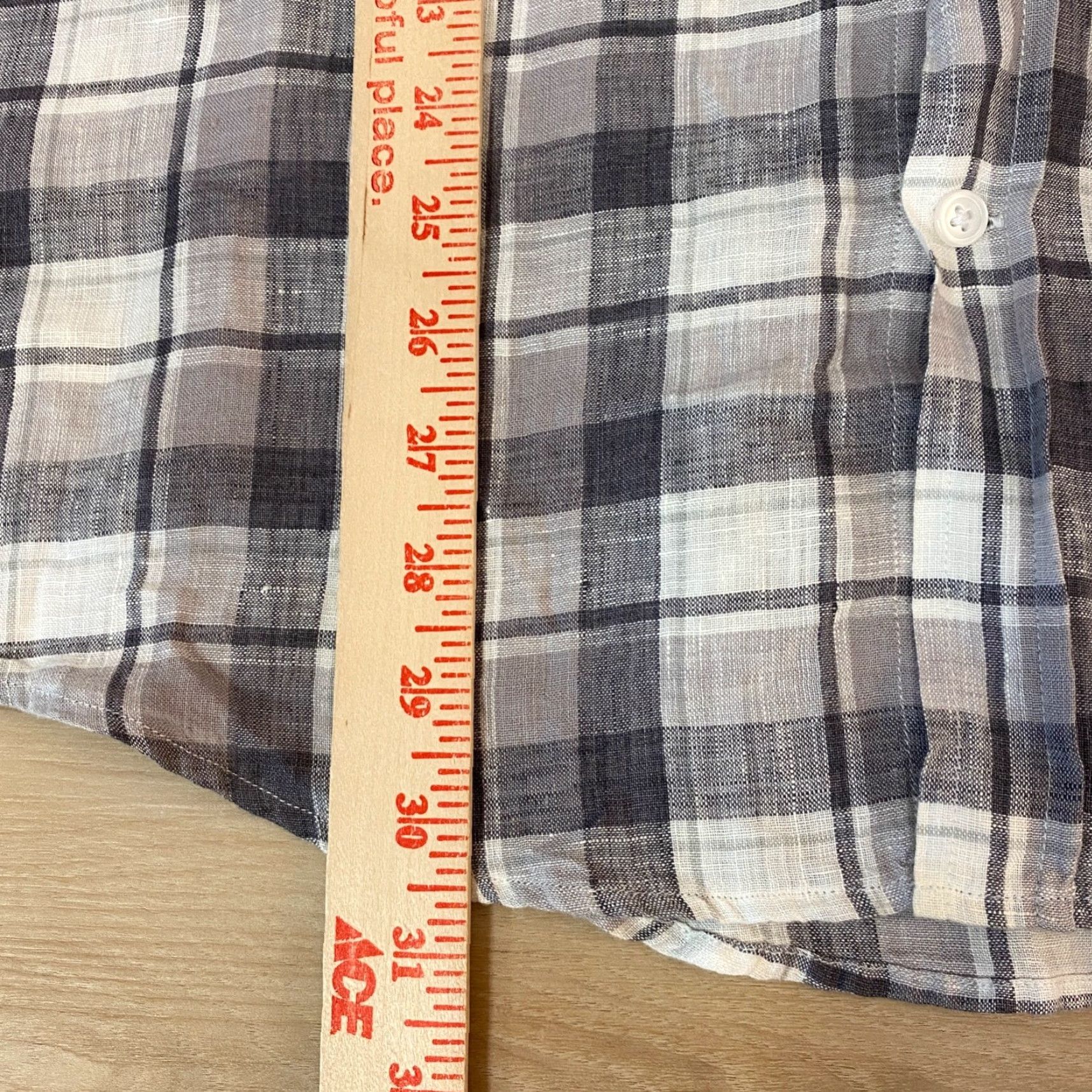 Bloomingdale's Bloomingdale's Shirt Mens Large 100% Linen Gray Plaid Long Sleeve Button Up Size US L / EU 52-54 / 3 - 5 Thumbnail