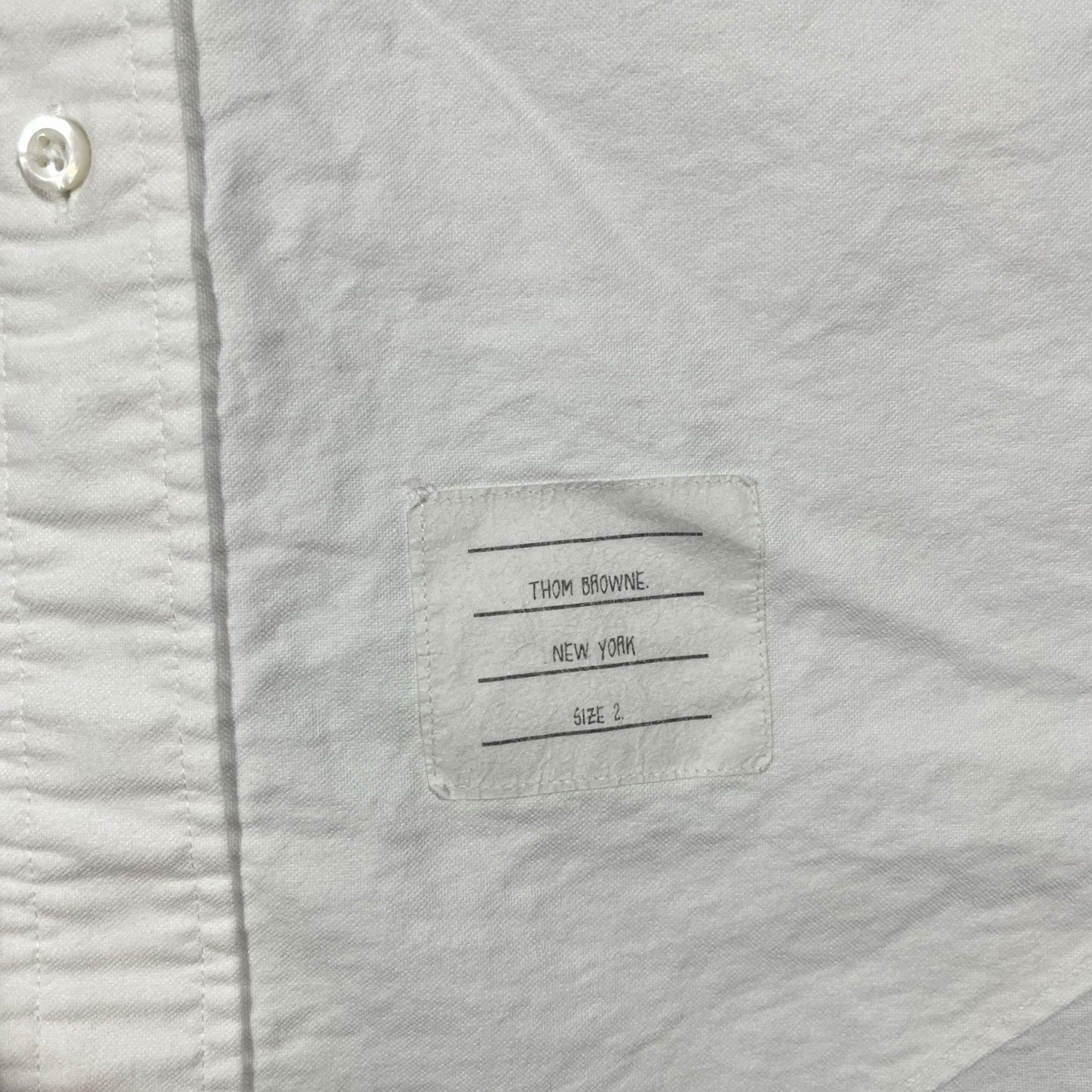 Thom Browne Thom Browne Shirt Mens Size 2 Medium White Short Sleeve Size US M / EU 48-50 / 2 - 6 Thumbnail