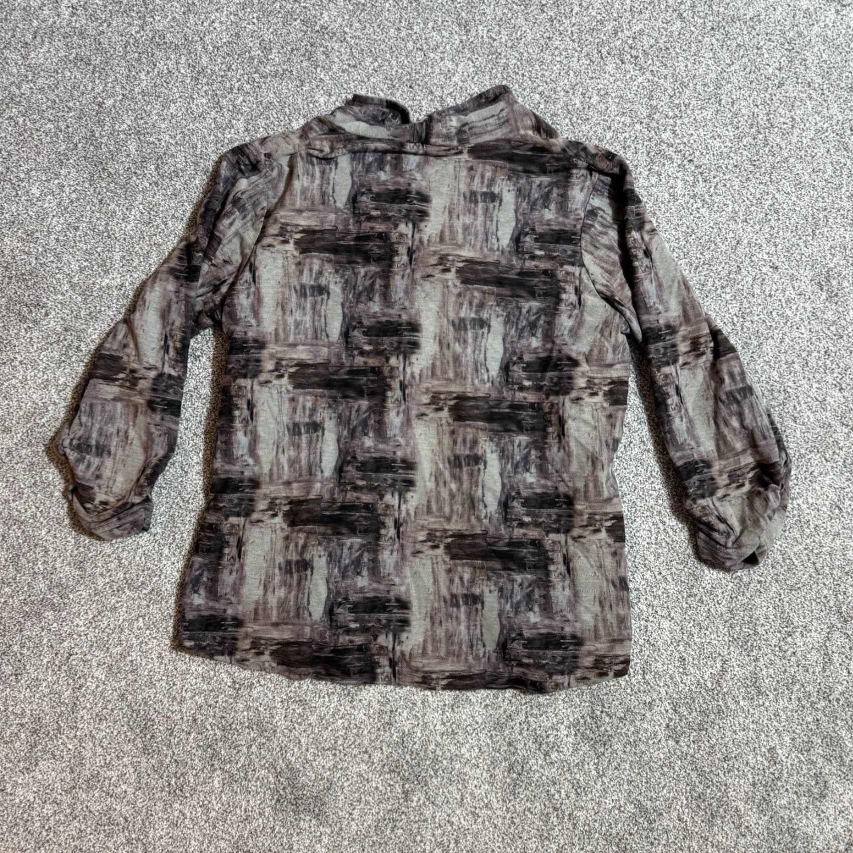 Vintage Parsley & Sage Top Women Sz Large Abstract Artsy Lagenlook Boho Witchy Button Up Shirt Size L / US 10 / IT 46 - 8 Thumbnail