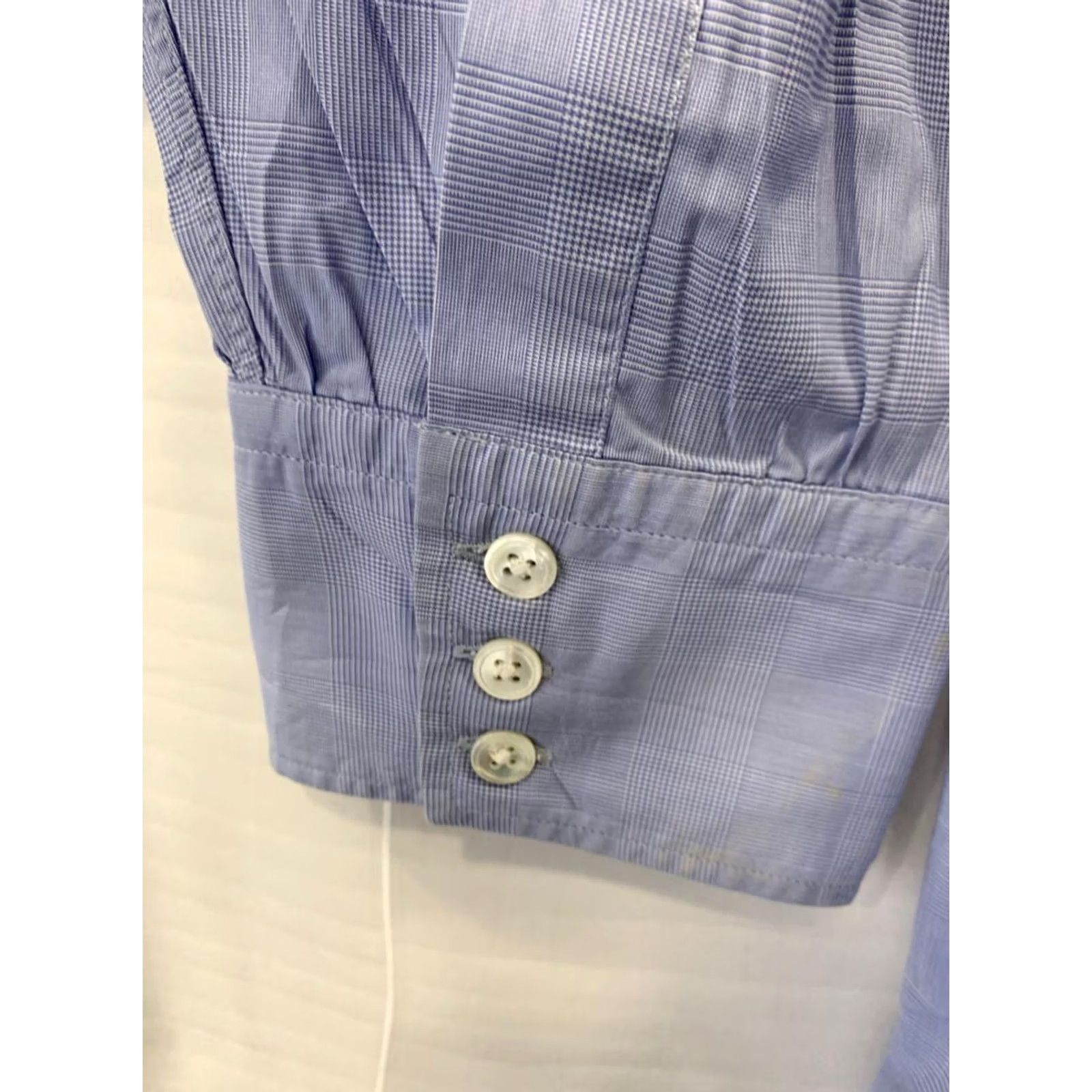 Turnbull & Asser VINTAGE Turnbull & Asser Dress Shirt 2XL Blue Prince of Wales Check Shirt Mens Late 20th Century Size 48R - 5 Thumbnail