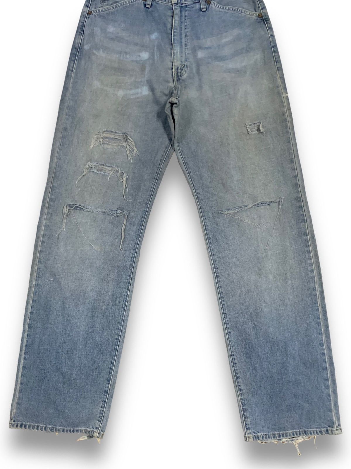 Levi's Vintage 90s Levis Faded Buckle Back Baggy Distressed Jeans Size US 34 / EU 50 - 10 Thumbnail