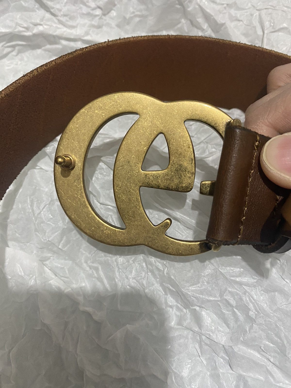 Gucci Gucci Marmont raw leather belt Size 30 - 3 Thumbnail