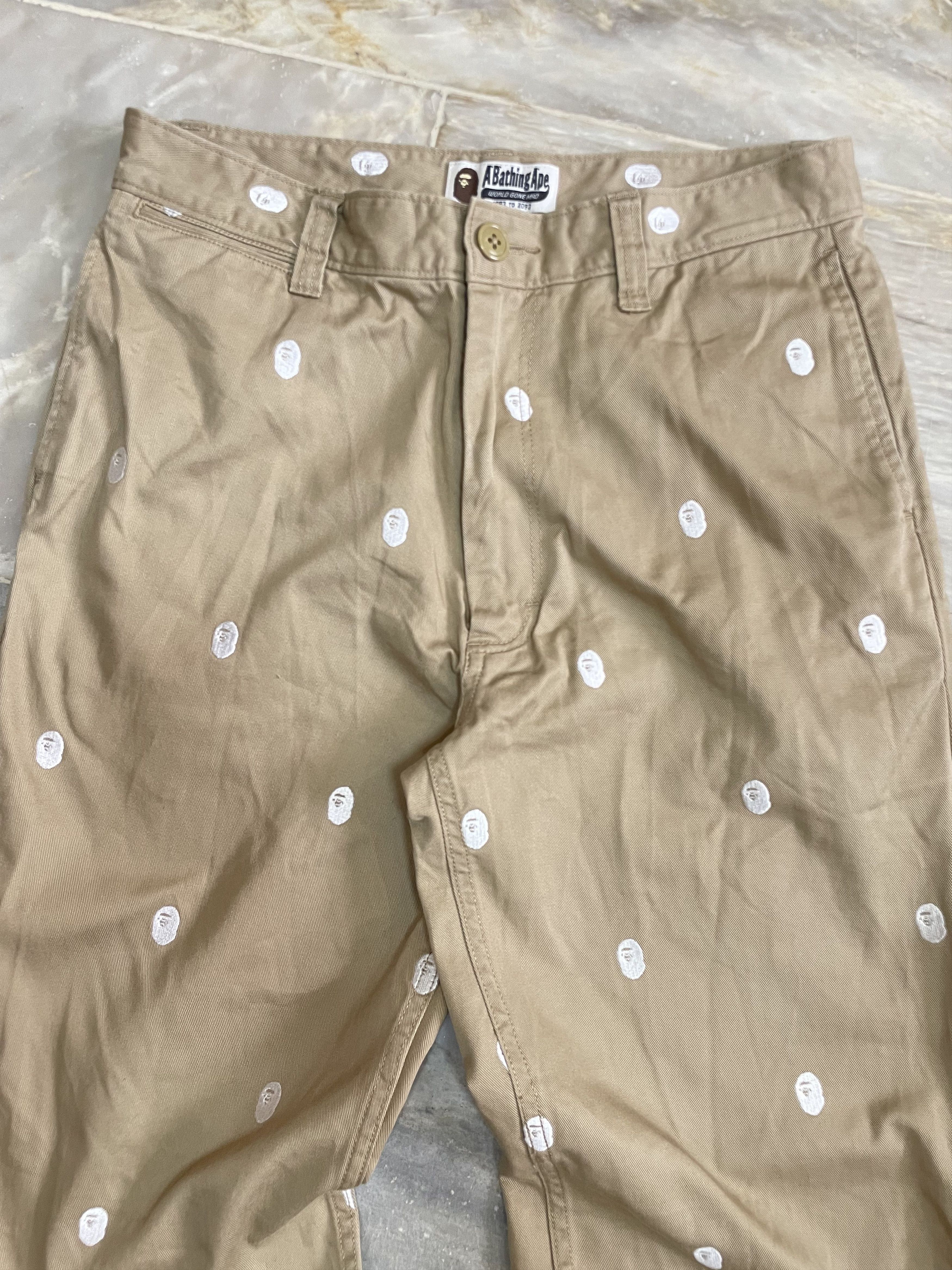 Bape BAPEEASY Embroidery Monkey face chino pants Size US 30 / EU 46 - 2 Thumbnail