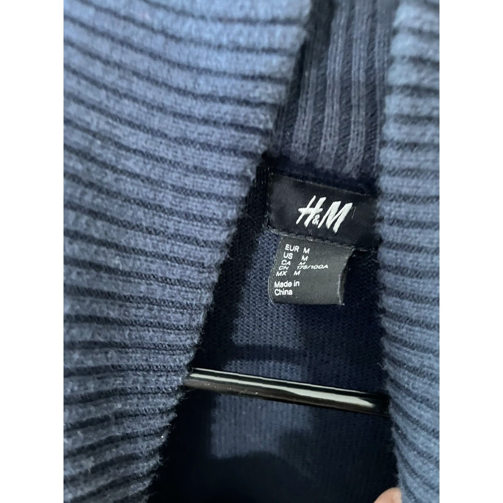 H&M H&M LOGG Knit Sweater Mens Medium Navy Blue Shawl Collar Preppy Size US M / EU 48-50 / 2 - 3 Thumbnail