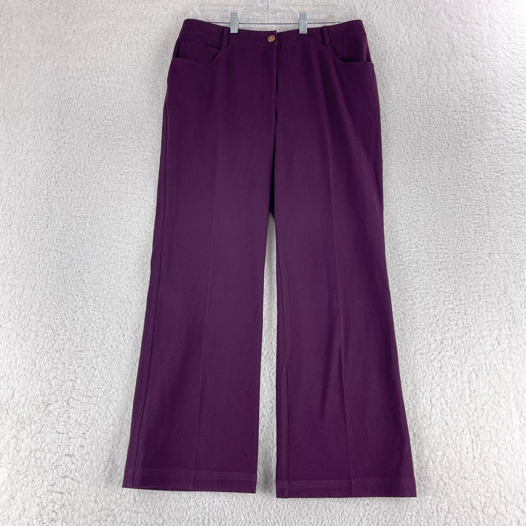 St. John St. John Purple Pleated Straight Leg Pants Womens Size 10 High Rise Casual Dress Pant Size 32" / US 10 / IT 46 - 2 Thumbnail