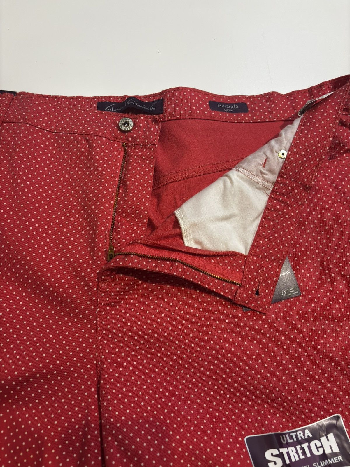 Gloria Vanderbilt Fruit punch polka dot Capri Pants.wp5656 Size 42" / US 20 - 4 Thumbnail