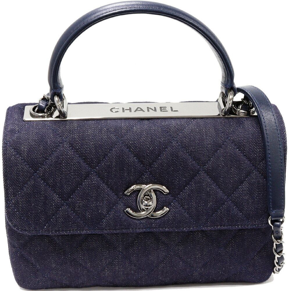 Chanel Chanel Chanel Denim Canvas Matelassé 2way Bag Denim Shoulder Bag DUTY FREE for USA Size ONE SIZE - 1 Thumbnail