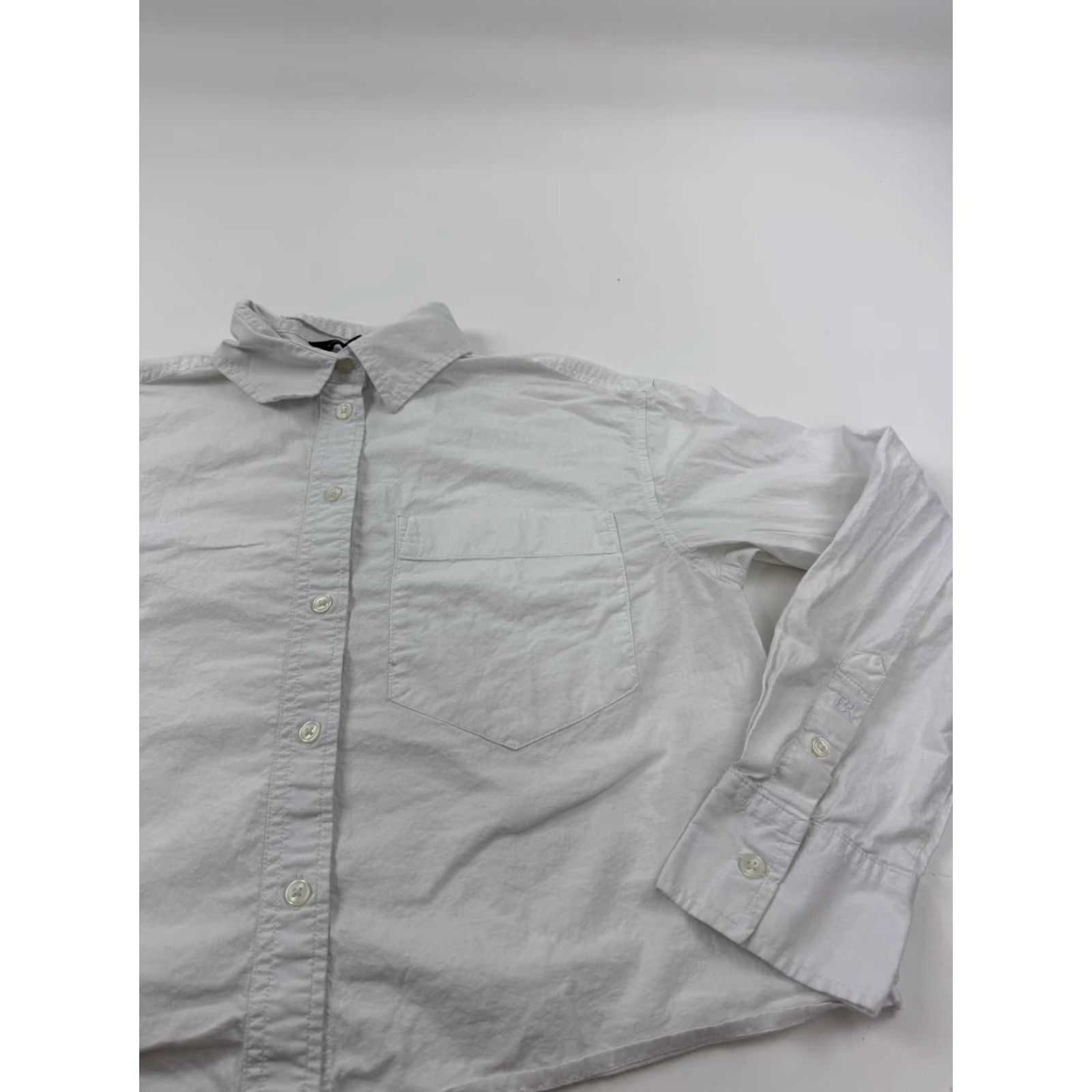 Banana Republic Banana Republic Shirt Womens Small White Solid Long Sleeve Button Front Casual Size S / US 4 / IT 40 - 3 Thumbnail