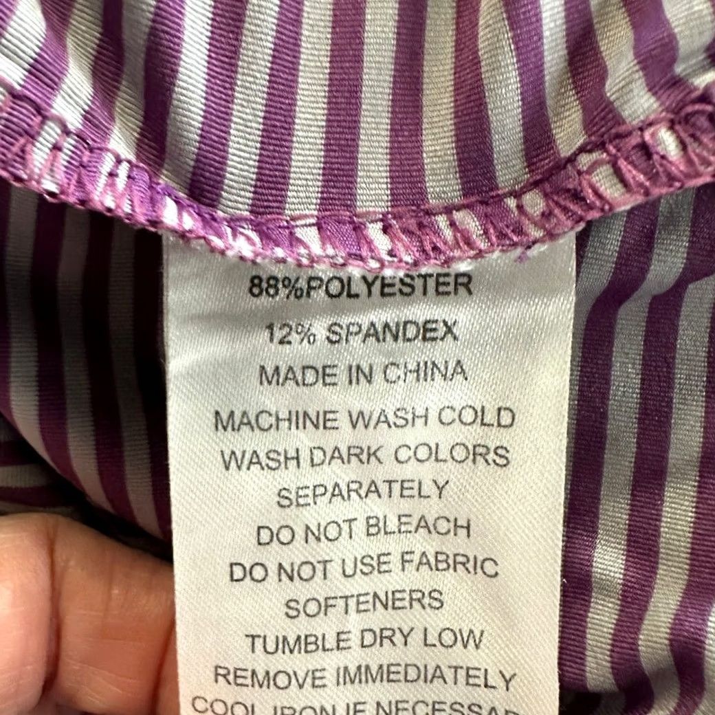 Footjoy FootJoy Shirt Mens XL Gray Golf Polo Adult Purple Grey Candy Striped Stretch Rugby Size US XL / EU 56 / 4 - 5 Thumbnail