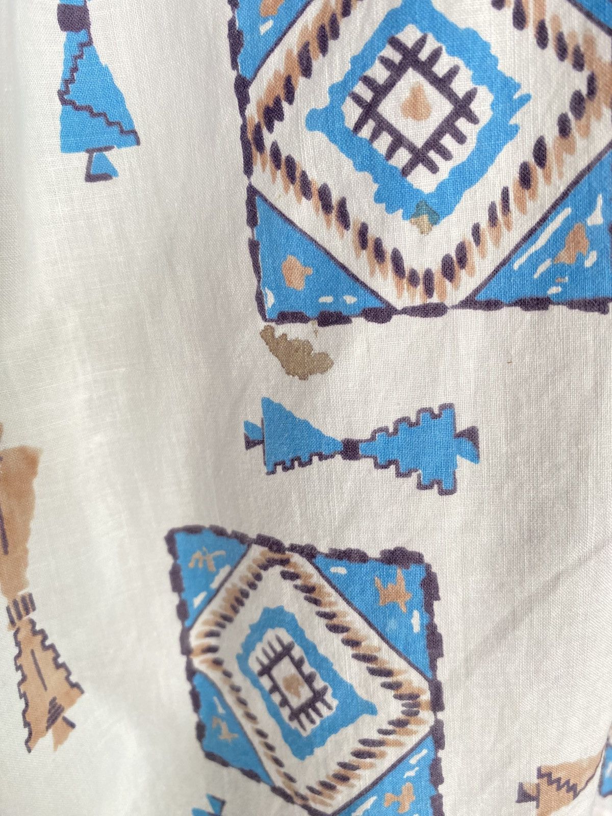 Van Heusen VAN HEUSEN White Vintage Geometric Shirt Size US L / EU 52-54 / 3 - 7 Thumbnail