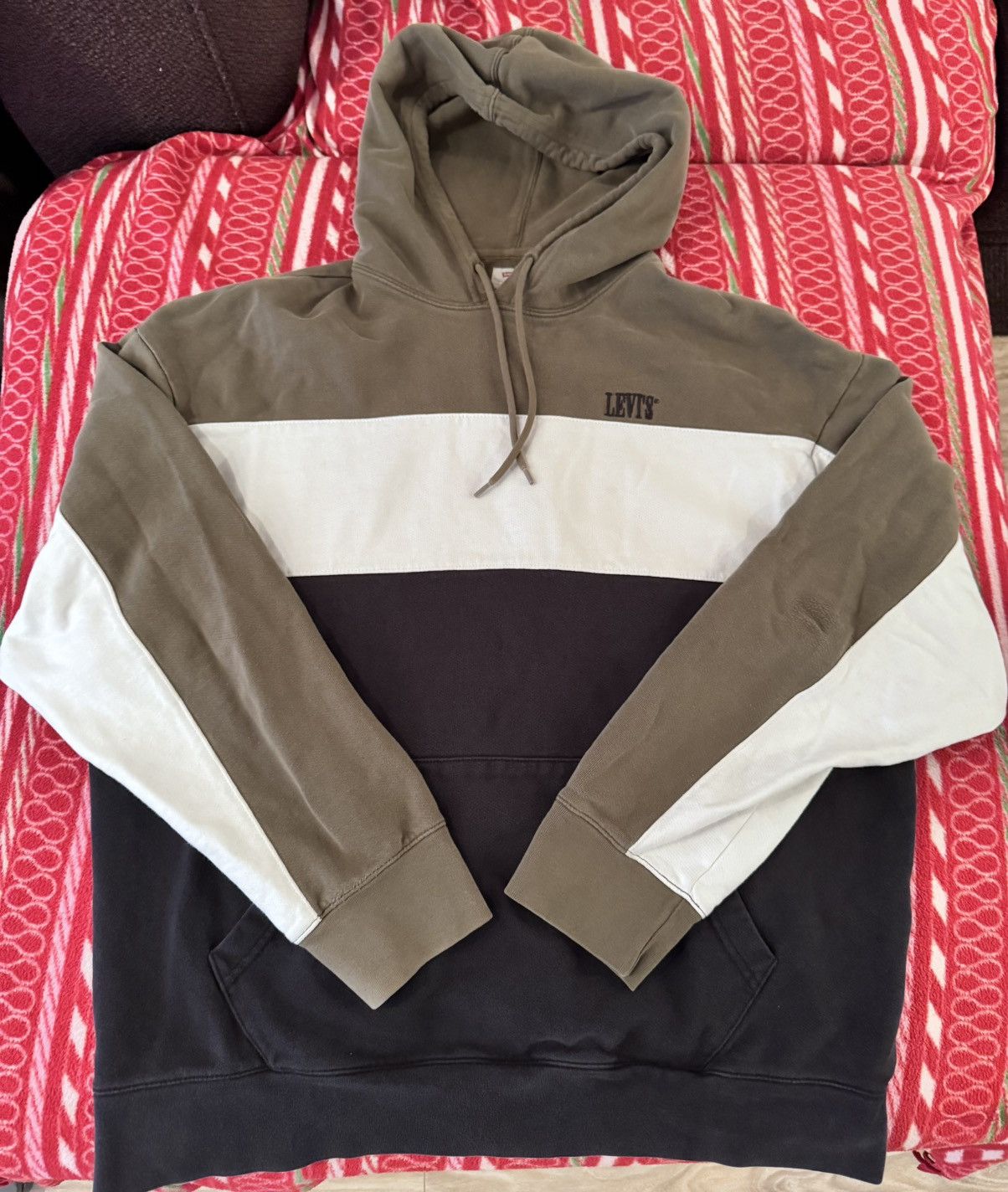 Levi's Levis Color Block Hoodie Relaxed Fit Pullover Size US L / EU 52-54 / 3 - 1 Thumbnail