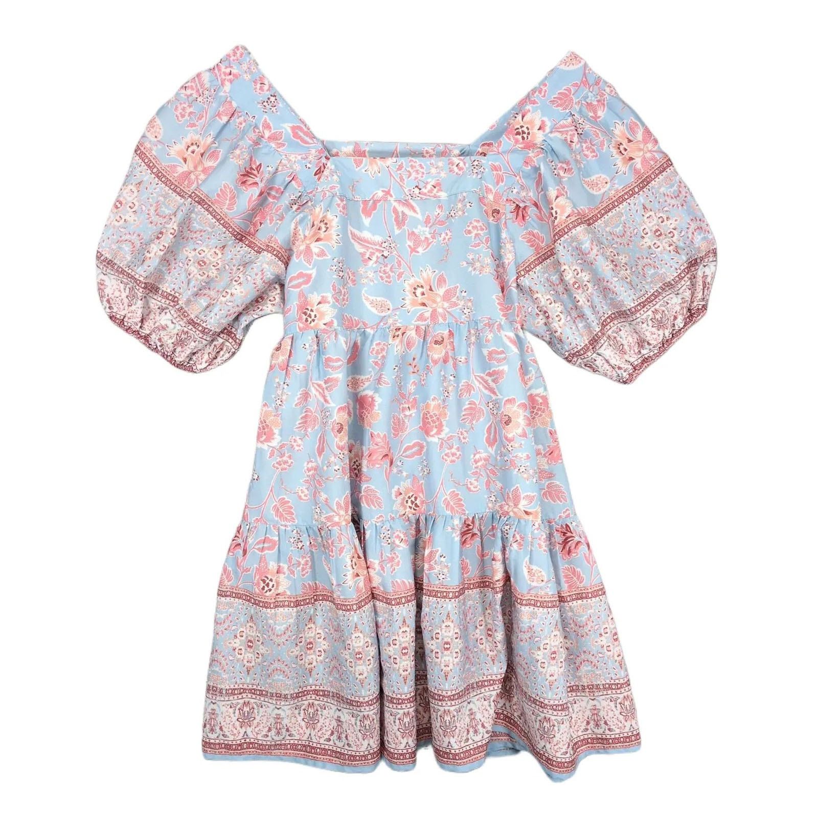 Other Band of the Free Sz M Floral Puff Sleeve Babydoll Dress Size M / US 6-8 / IT 42-44 - 1 Thumbnail