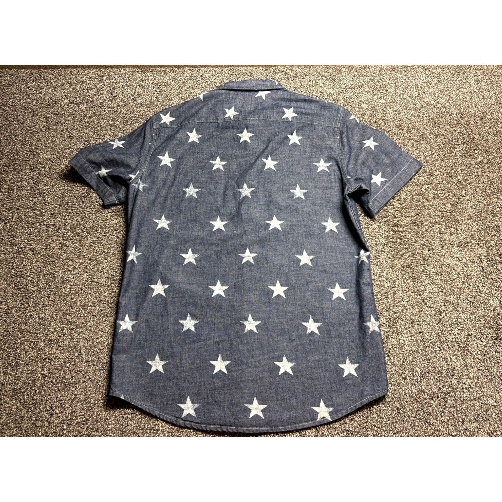 Ralph Lauren Denim & Supply Ralph Lauren Shirt Mens Medium Chambray Patriotic Stars Blue Button-Up Shirt Size US M / EU 48-50 / 2 - 3 Thumbnail