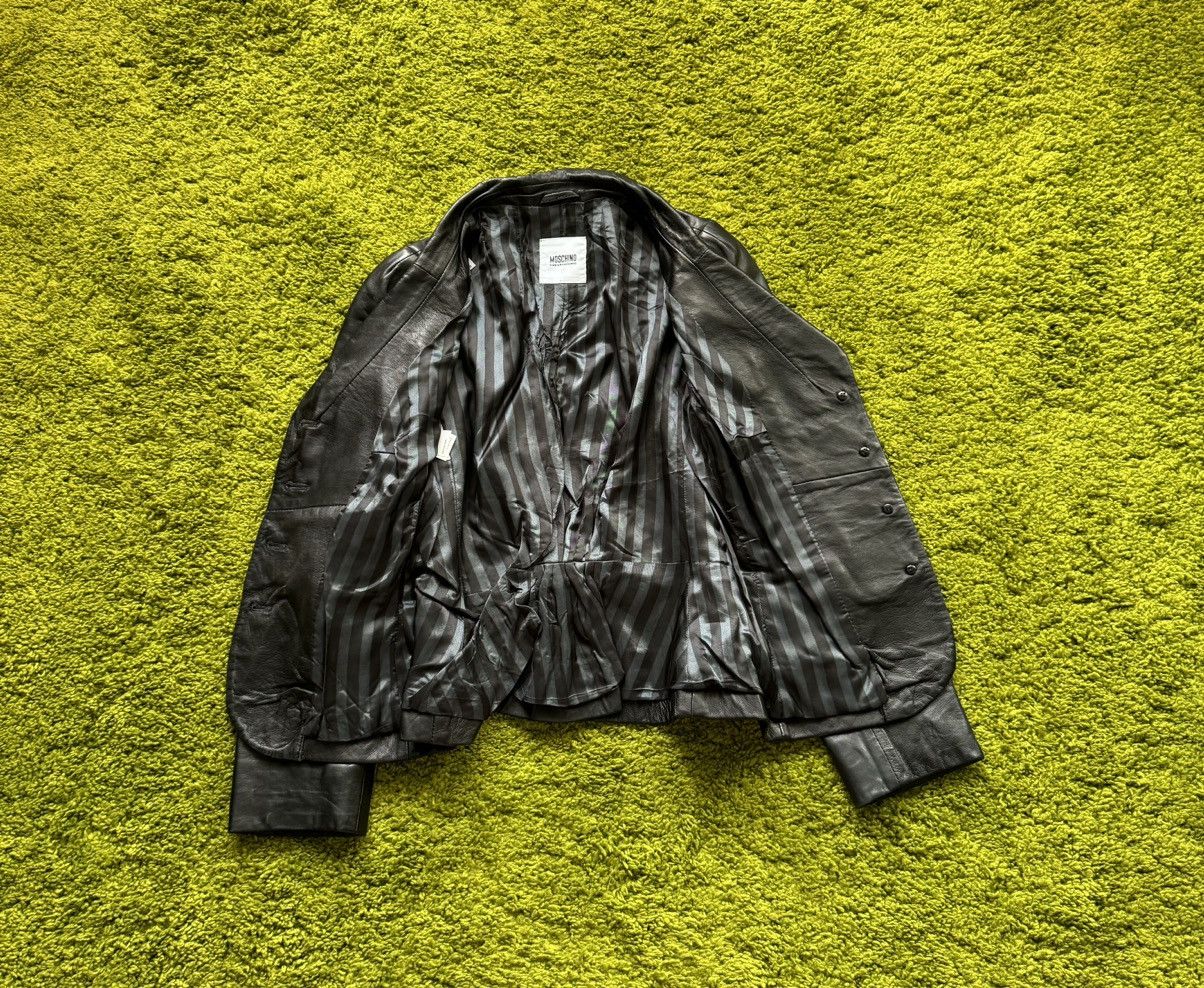 Genuine Leather × Moschino × Vintage Moschino 2000s vintage Y2K leather blazer jacket Size M / US 6-8 / IT 42-44 - 3 Thumbnail
