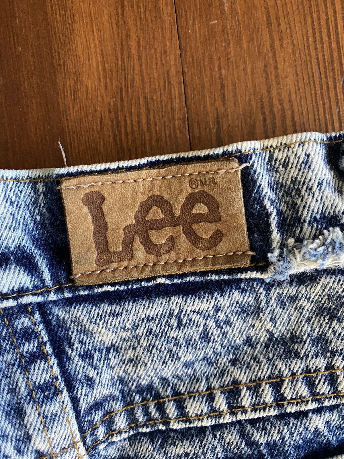 Lee Vintage 80’s Lee Blue & White Acid Wash Denim Jeans 28x28 Size 28" / US 6 / IT 42 - 10 Thumbnail