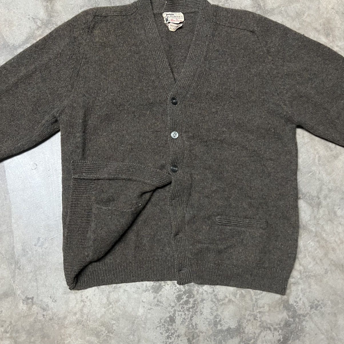 Polo Ralph Lauren × Vintage Vtg 60’s Norm Meagers by Alan Paine 🏴󠁧󠁢󠁥󠁮󠁧󠁿 Wool Cardigan Sweater Size US M / EU 48-50 / 2 - 3 Thumbnail