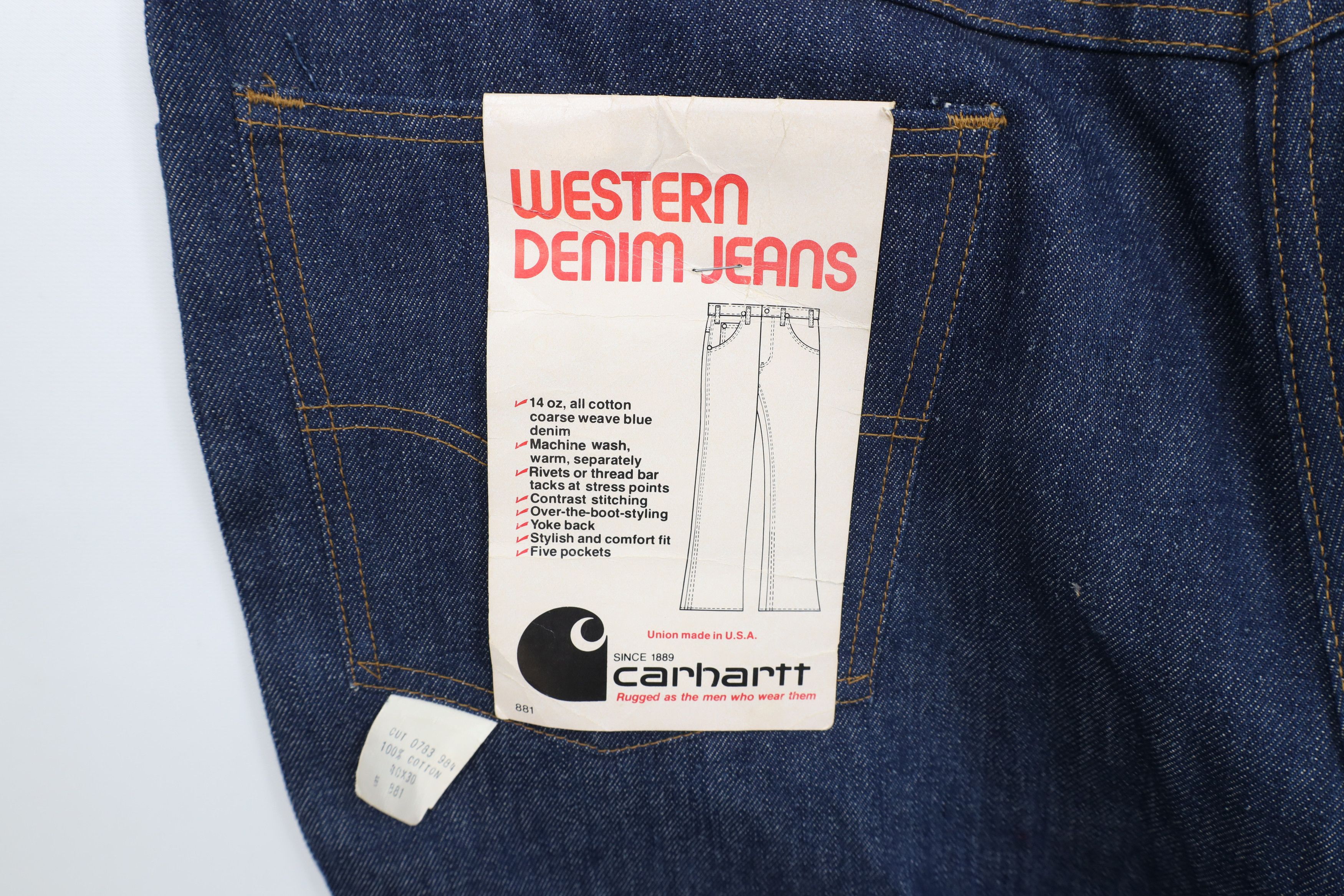 Carhartt Deadstock Vintage 80s Carhartt Wide Leg Denim Jeans USA Size US 40 / EU 56 - 12 Thumbnail
