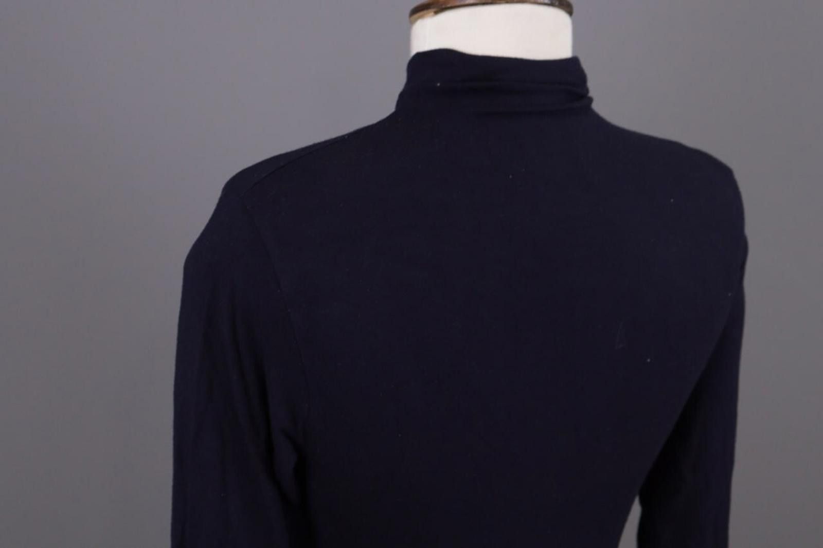 Designer Sarah Pacini Black High Neck Stretch Top Shirt Size 1 Size M / US 6-8 / IT 42-44 - 12 Thumbnail