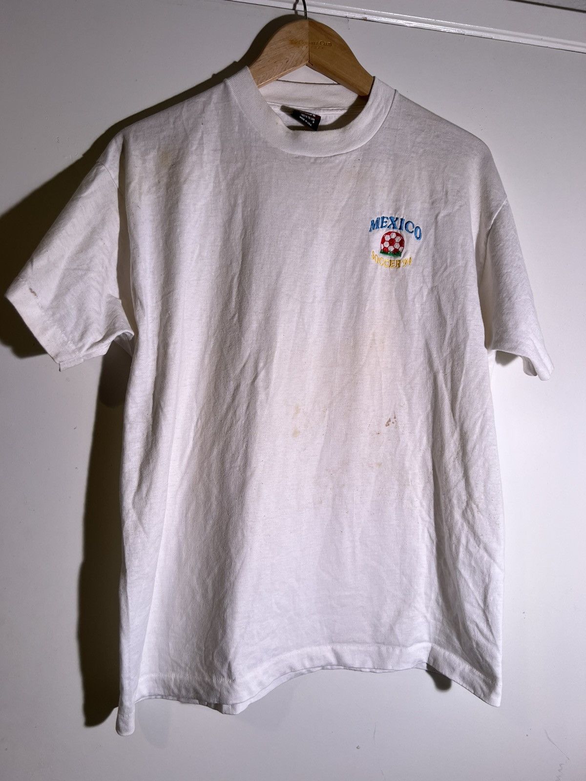 Vintage 90’s VTG Vintage Mexico Soccer Ball ‘94 Retro Sportswear Tee Size US XL / EU 56 / 4 - 1 Thumbnail