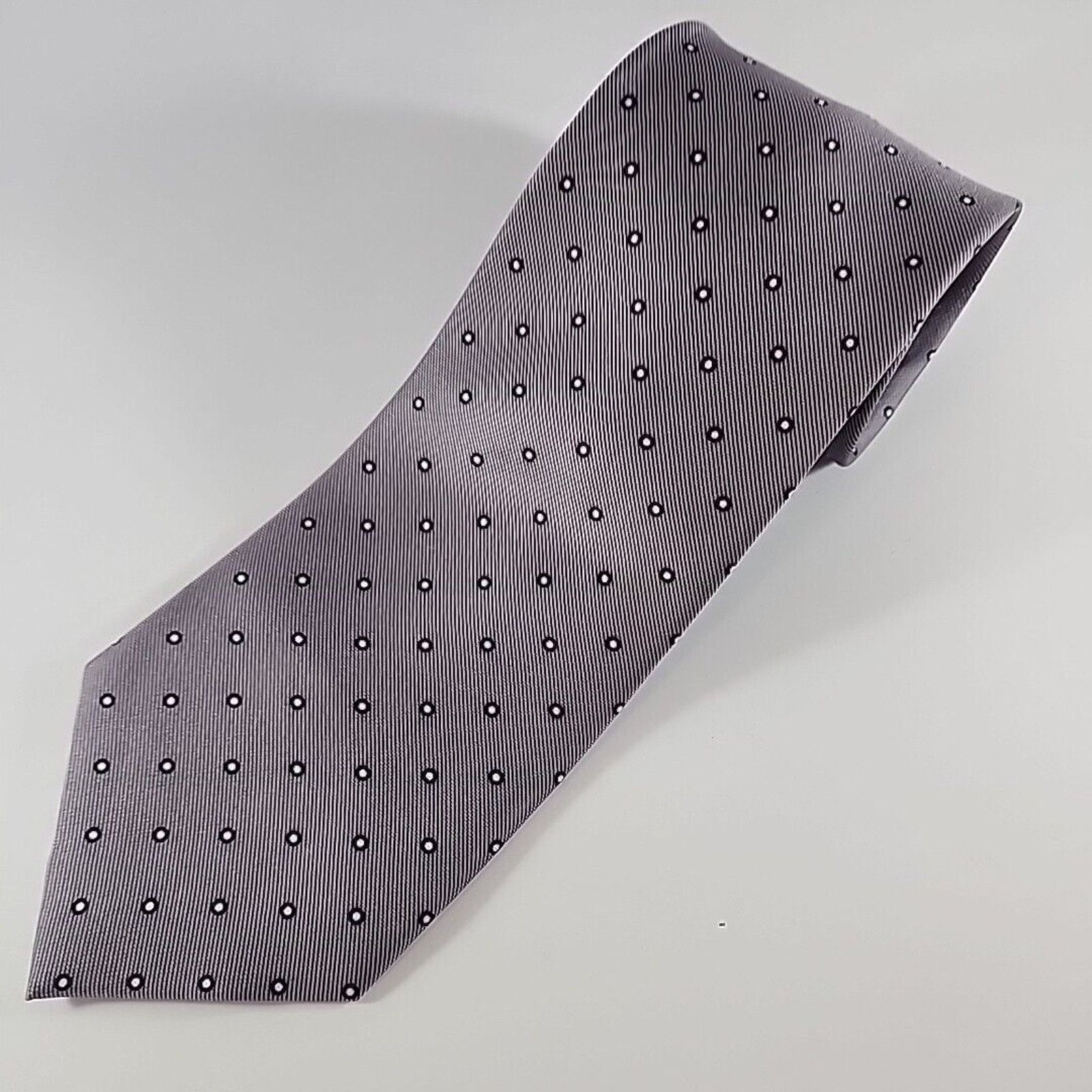Chaps Chaps Gray with White Polka Dots Necktie - Like New Size ONE SIZE - 4 Thumbnail