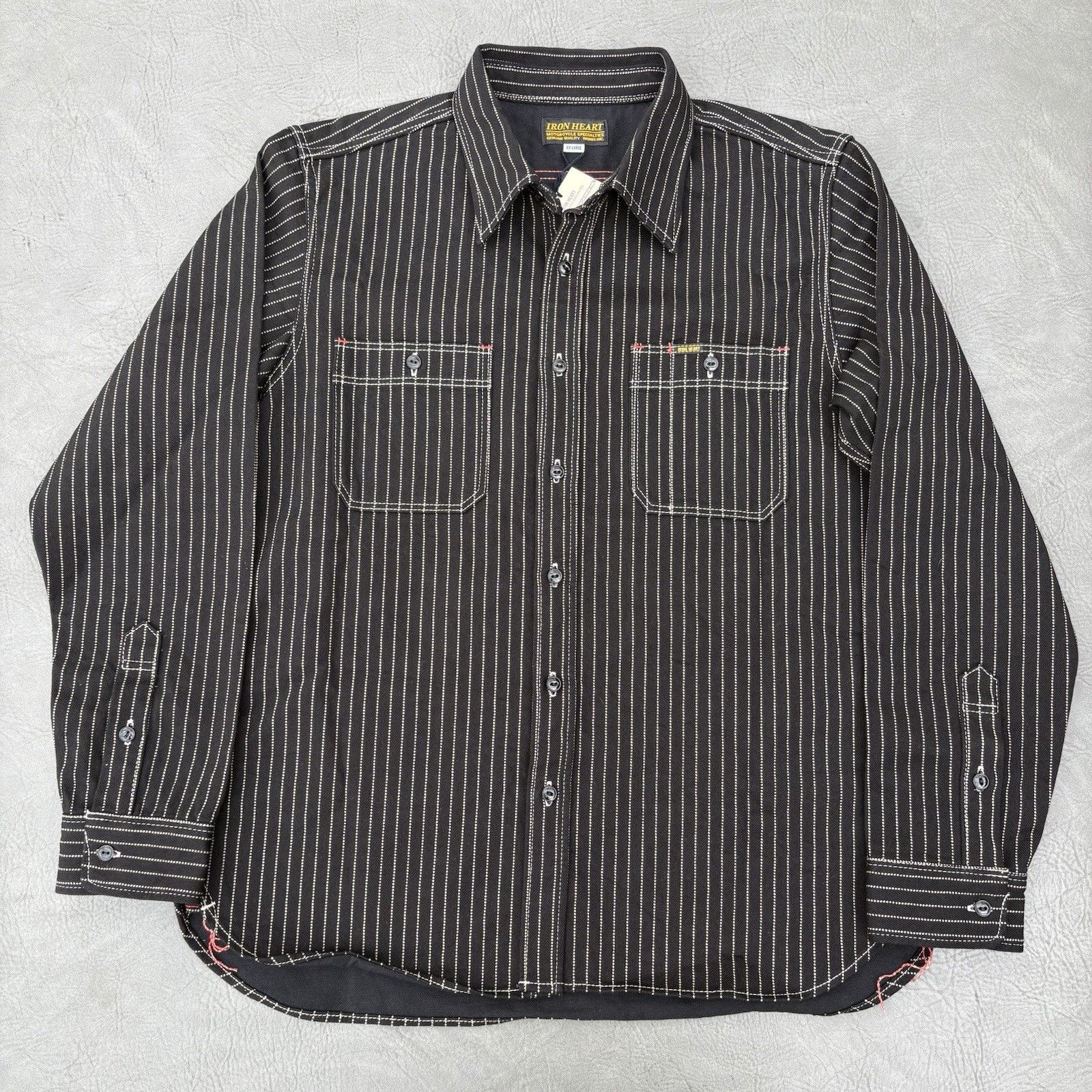 Iron Heart NEW Iron Heart IHSH-266-BLK 12oz Wabash Work Shirt Black XXL ...