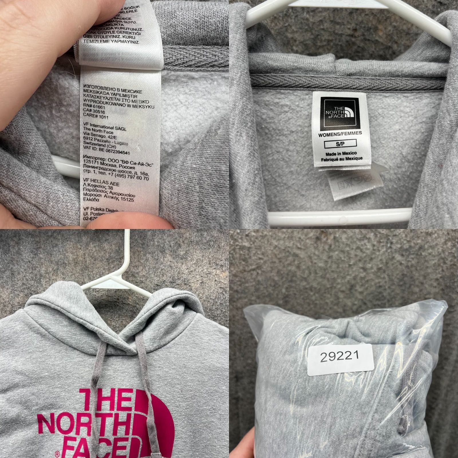 The North Face The North Face Hoodie Womens S White Women Grey Pink Spell Out Sweater Fleece Pullover Size S / US 4 / IT 40 - 9 Thumbnail