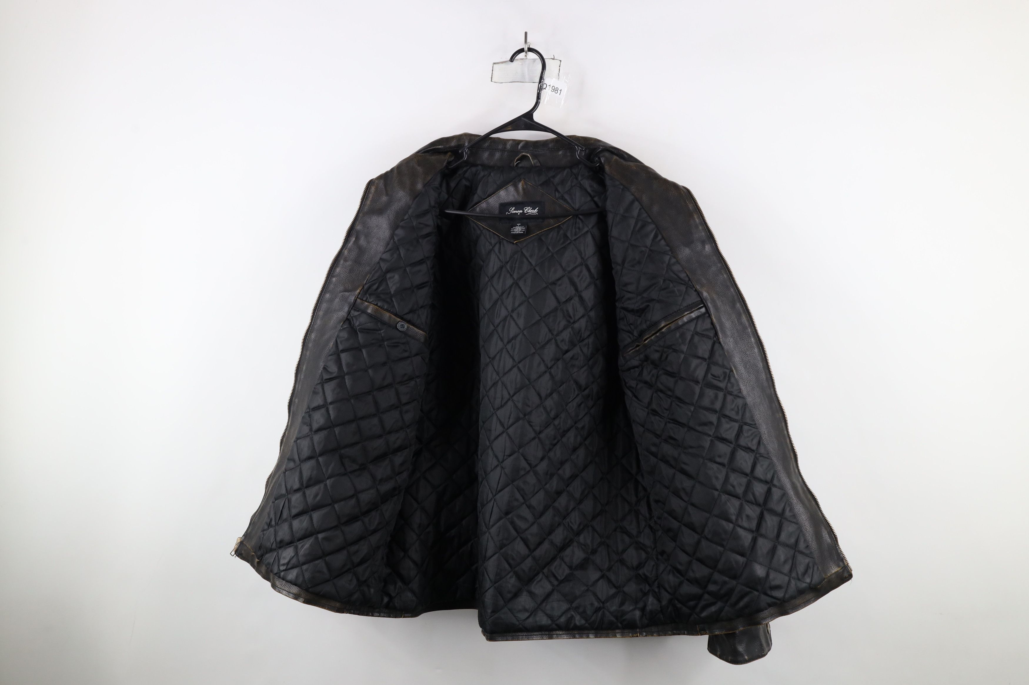 Vintage Vintage 90s Y2K Streetwear Faux Leather Quilted Moto Jacket Size US L / EU 52-54 / 3 - 9 Thumbnail