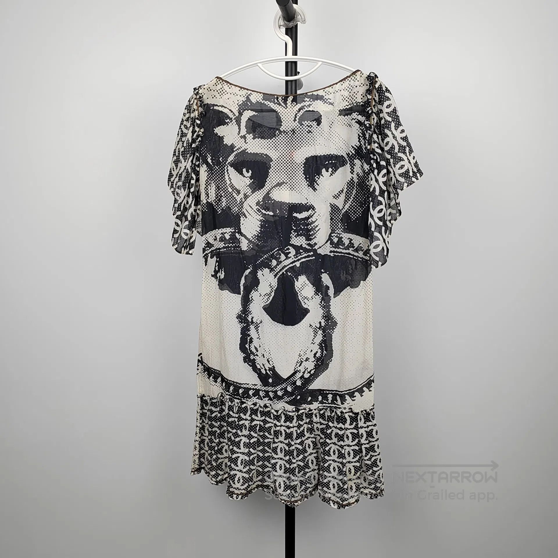 Chanel Chanel Silk Lion Large Double C Logo Ribbon Sleeve Dress| Size XS / US 0-2 / IT 36-38 - 2 Thumbnail