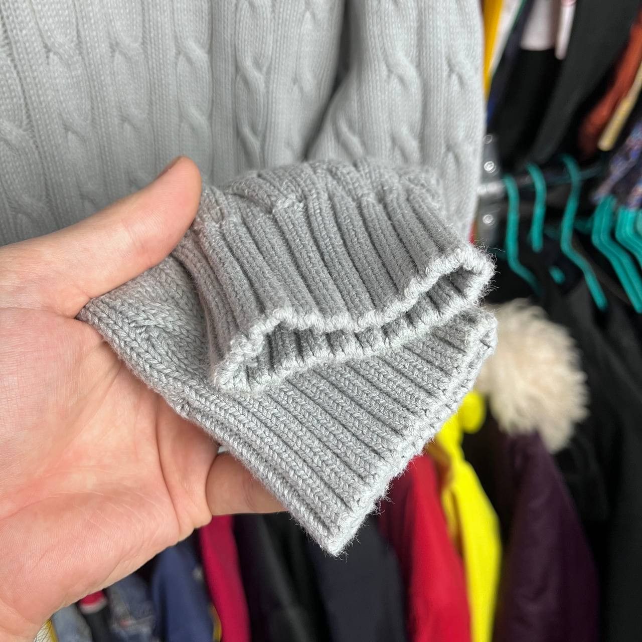 Polo Ralph Lauren Ralph Lauren Sport Gray V-Neck Cable Knit Sweater Pullover Size L / US 10 / IT 46 - 6 Thumbnail