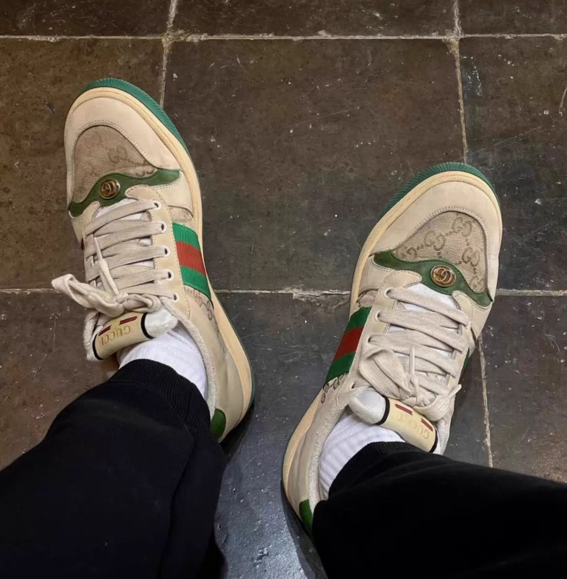 Gucci GUCCI Screener GG Enamel Dirty Sneaker UK8/EU42 Size US 9 / EU 42 - 9 Thumbnail