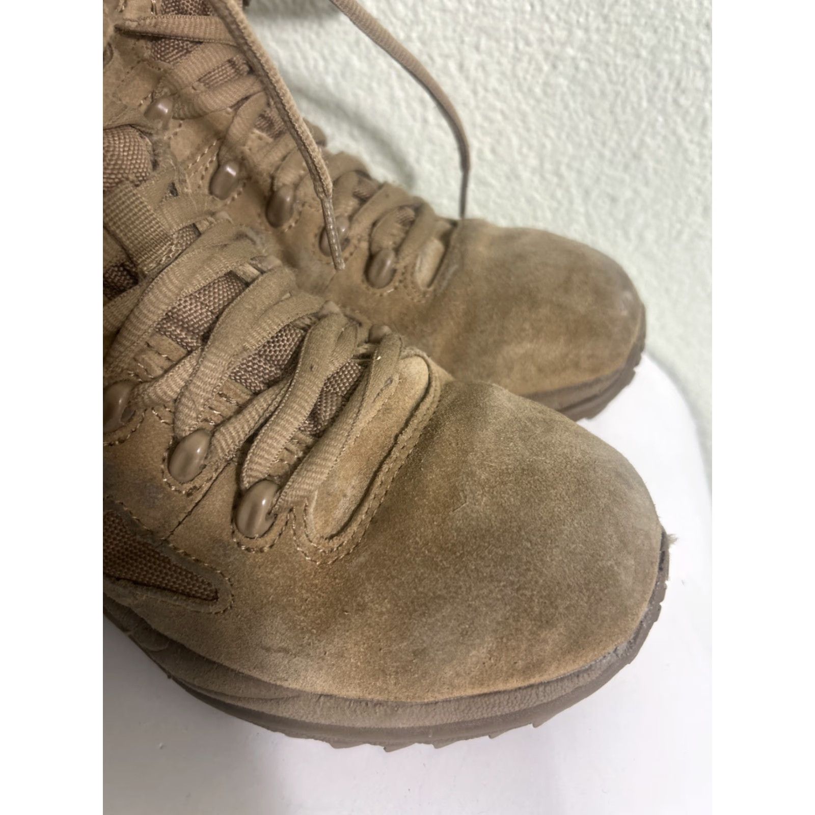 Reebok Reebok Rapid Response Combat Boots Steel Toe Zip Side Boots Mid-Calf Beige Mens Womens 5.5 7.5 Leather Arch Support Slip Non-Slip Water Resistant Size US 6 / IT 36 - 2 Thumbnail