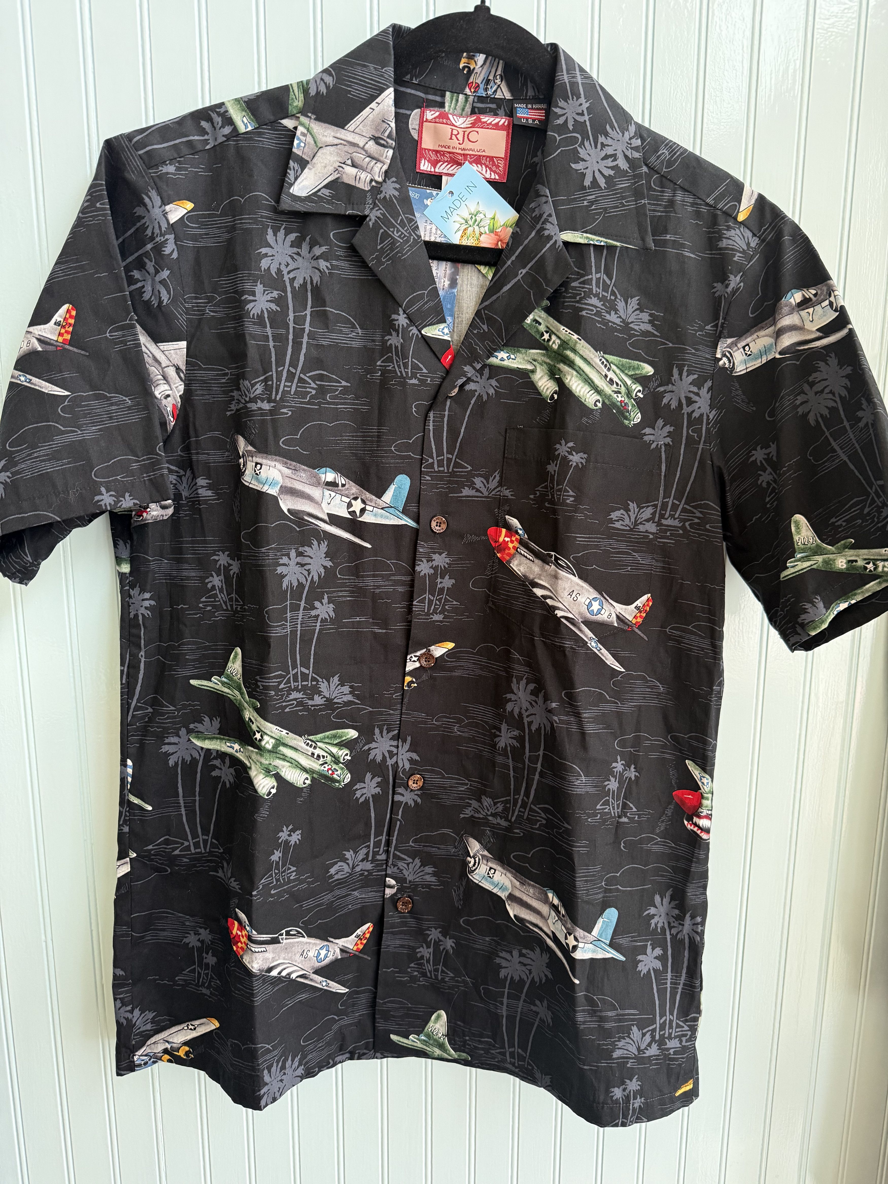 Other RJC NWT WWII Aircraft Aloha Shirt — Made USA — Small-Med Size US S / EU 44-46 / 1 - 3 Thumbnail