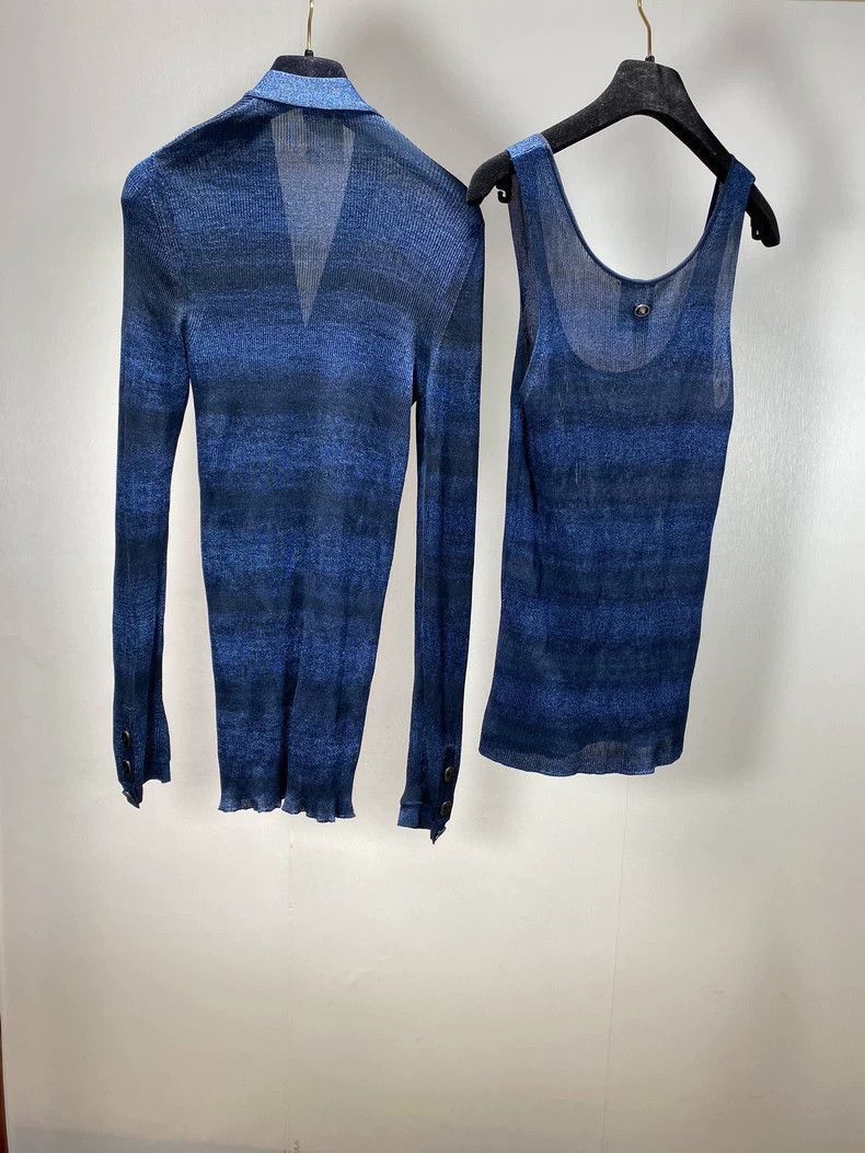 Chanel Chanel Striped Knit Cardigan and Tank Set -2505 Size US S / EU 44-46 / 1 - 2 Thumbnail