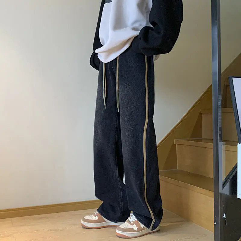 Japanese Brand Straight striped wide leg jeans Size US 30 / EU 46 - 4 Thumbnail