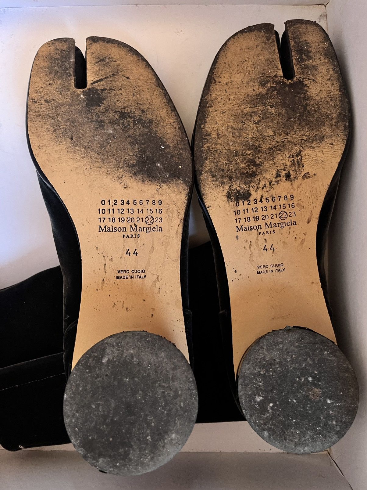 Maison Margiela × Vintage Maison Margiela Tabi Boots – Black / Silver Velvet – EU 44 Size US 10 / EU 43 - 6 Thumbnail